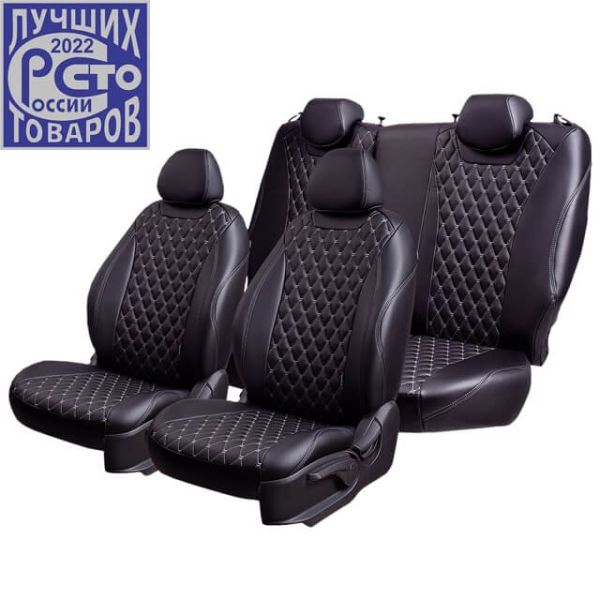 Чехлы Премиум Экокожа Байрон Ромб на Geely Monjaro Чехлы Премиум Экокожа Байрон Ромб на Geely Monjaro